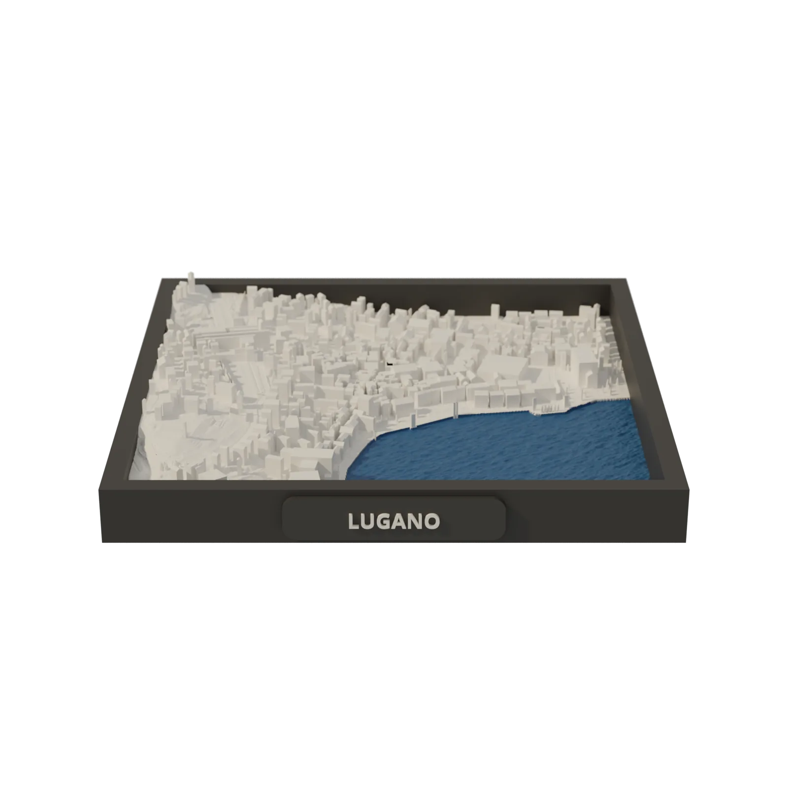 Custom 3D Terrain Model with Lugano name plate